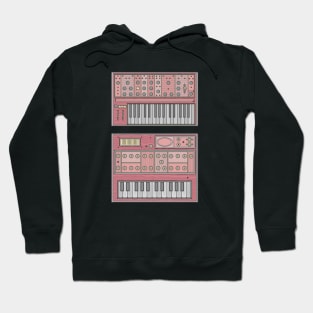 Red Retro Synthesizer Hoodie